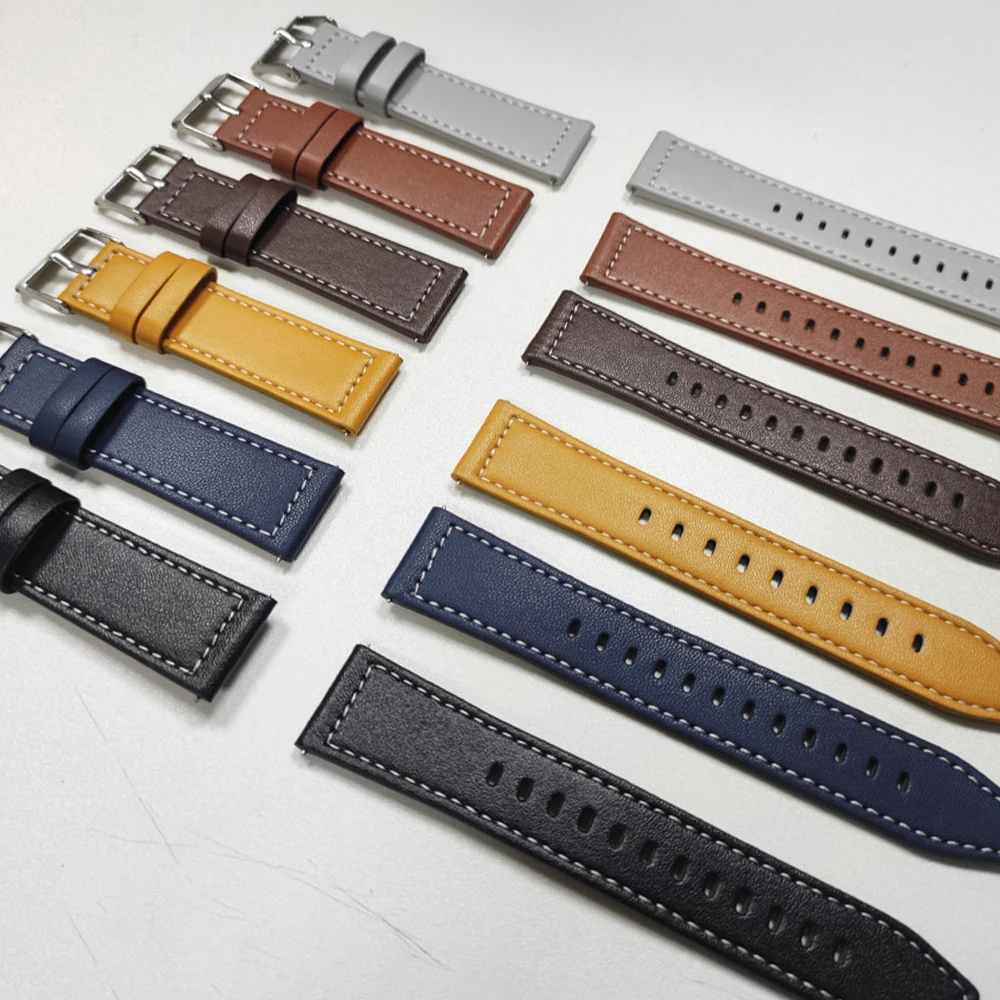 Elegant Leather Wrist Strap - Premium Replacement Bracelet for Smartwatches (20mm/22mm)