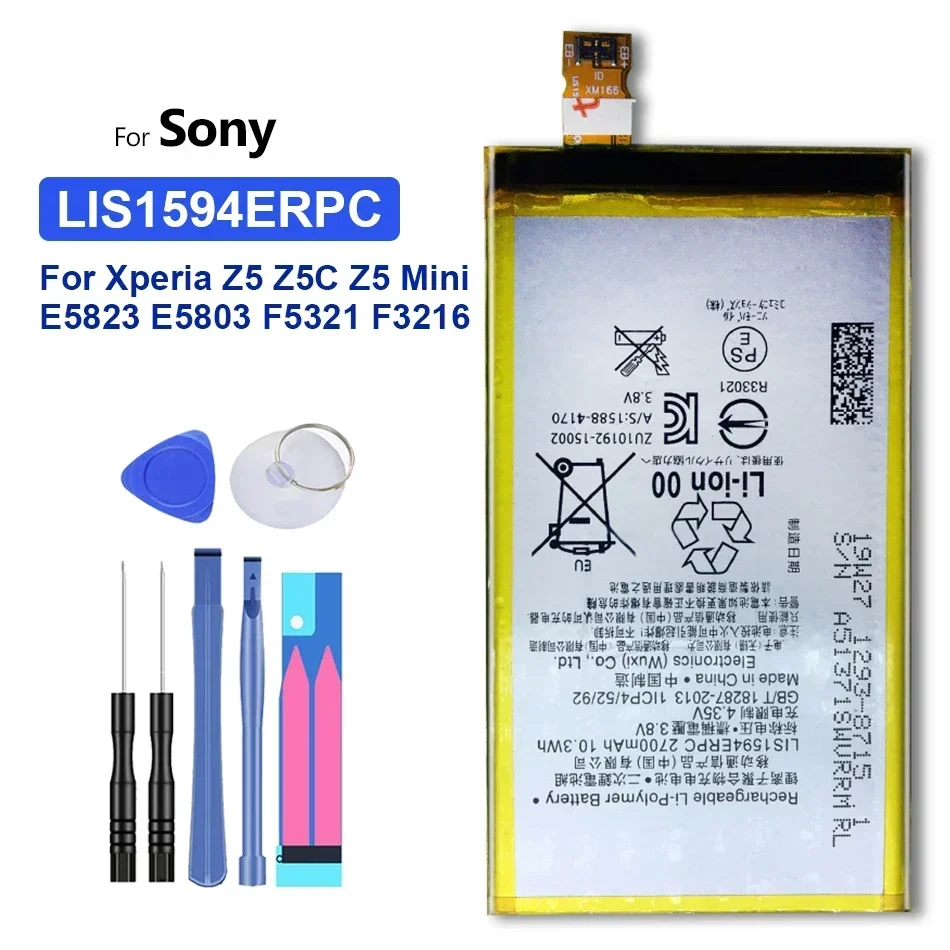 Lis1594Erpc 2700Mah Per Sony Xperia, F5321, Z5C, Z5 Mini, E5823, Z5 Compact, C6, F3216, F3215, F3216Xc Batteria Del Telefono Cellulare