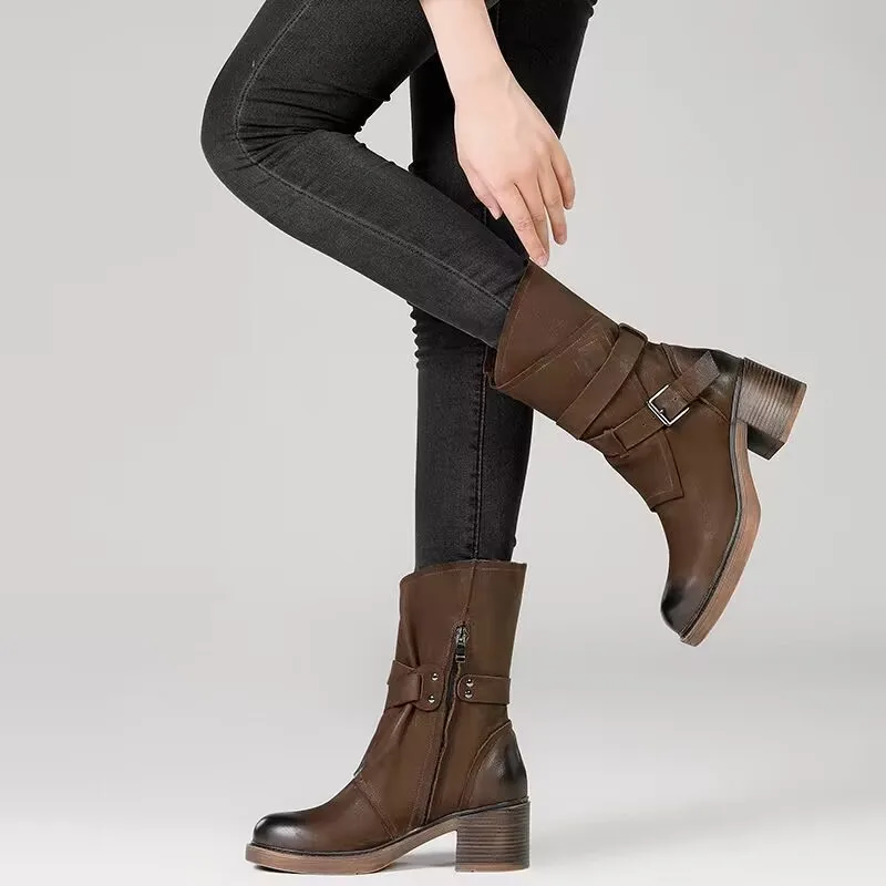 Botin De Tacón Alto Para Mujer, Zapatos Chelsea Con Cordon Y Cremallera, Puntiagudos, Sexy