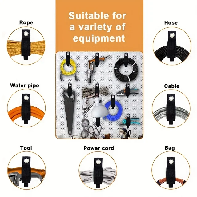 3/4pcs Heavy-Duty Storage Straps Reusable Extension Cord Organizer Cable Ties Hose Storage Accessory Holder Garage Organization 3