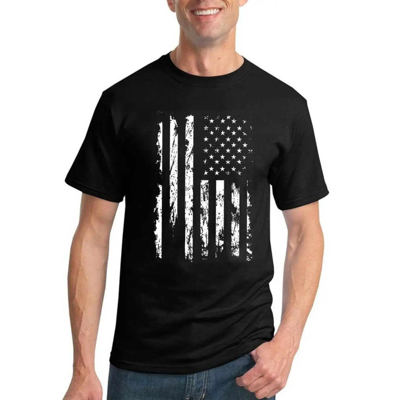 

United States Flag Distressed USA American Pride T-Shirt US 4th of July TShirt
