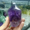 Natural Brazil Amethyst Obelisk Energy Column,Purple Quartz Crystal Wand,Mineral Reiki Healing Wealth Stone,Degaussing Decor 4