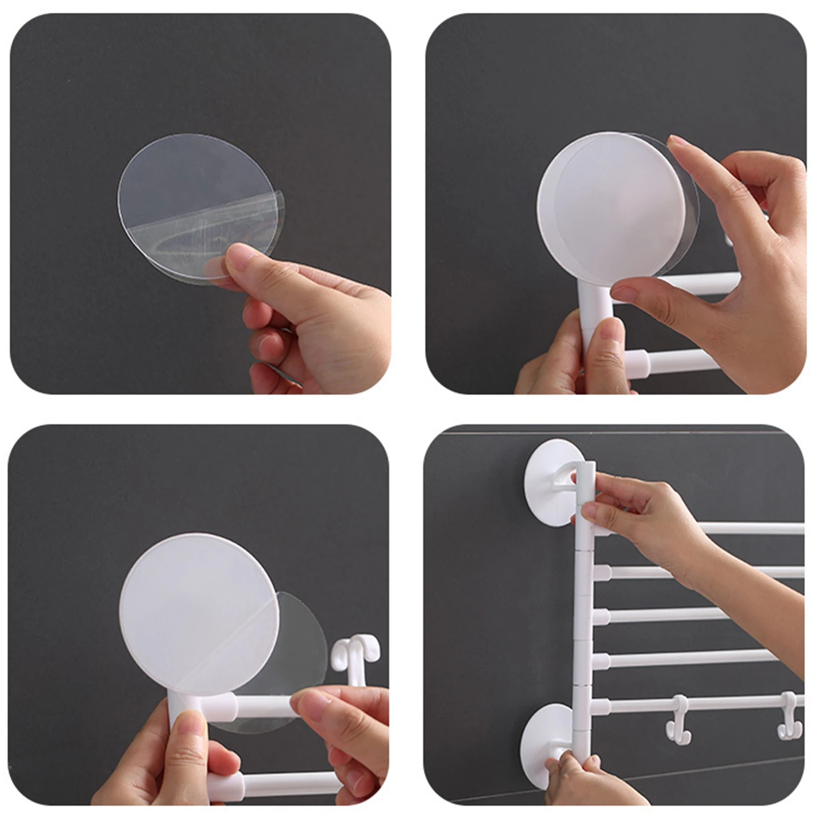 Towel Rack Wall Mount Punch Free Adhesive Bathroom Towel Holder Hanger Shelf Rack Cabinet Organizer Door Hanging Holder Organizer Stand