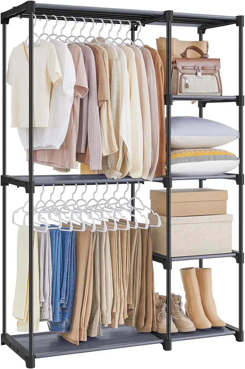 

SONGMICS Portable Closet, Freestanding Closet Organizer, Clothes Rack with Shelves, Hanging Rods, Storage Organizer,