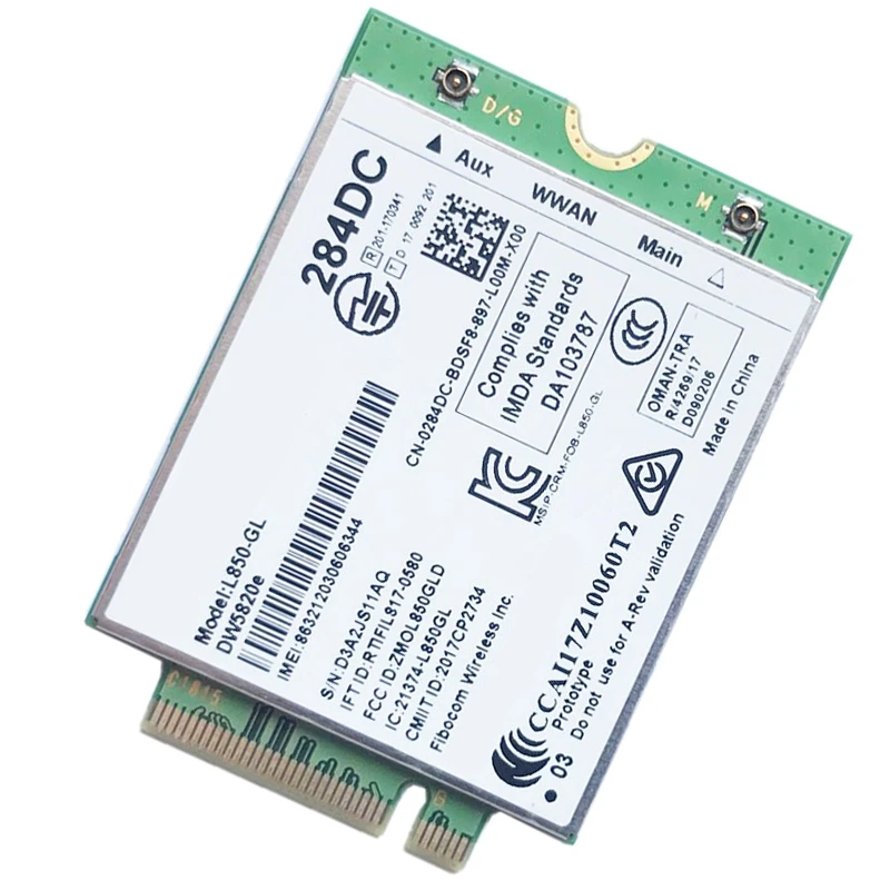 LTE 4G Card Module DW5820E L850-GL 0284DC 284DC For Dell Laptop 3500 5400