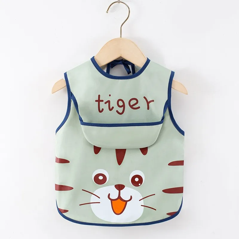 2PCS/1PCS Eating Feeding Smock Baby Toddler Apron Bibs Waterproof Adjustable Size Girls Boys Newborn Stuff 1-4 Years 4
