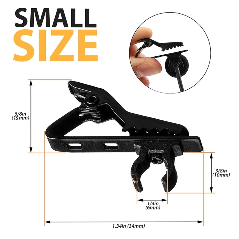 Uniwersalny Mic metalowe klipsy Protable mikrofon krawatowy klip klapy/kołnierz/ubrania Tie mikrofony uchwyt montaż zacisku U4LD
