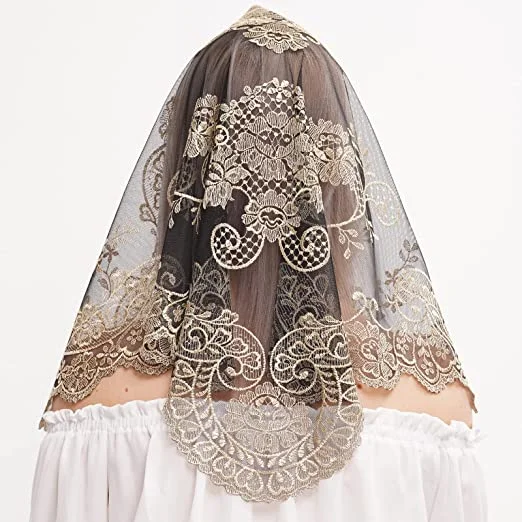 Bridal Veil Spanish Style Lace Mantilla Women Head Covering Catholic Veil Wedding Veil