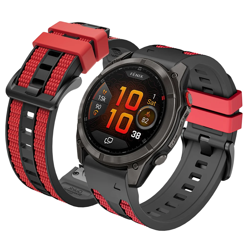 Enhanced Two-Tone Sports Silicone Watch Band (QuickFit) - 22mm/26mm