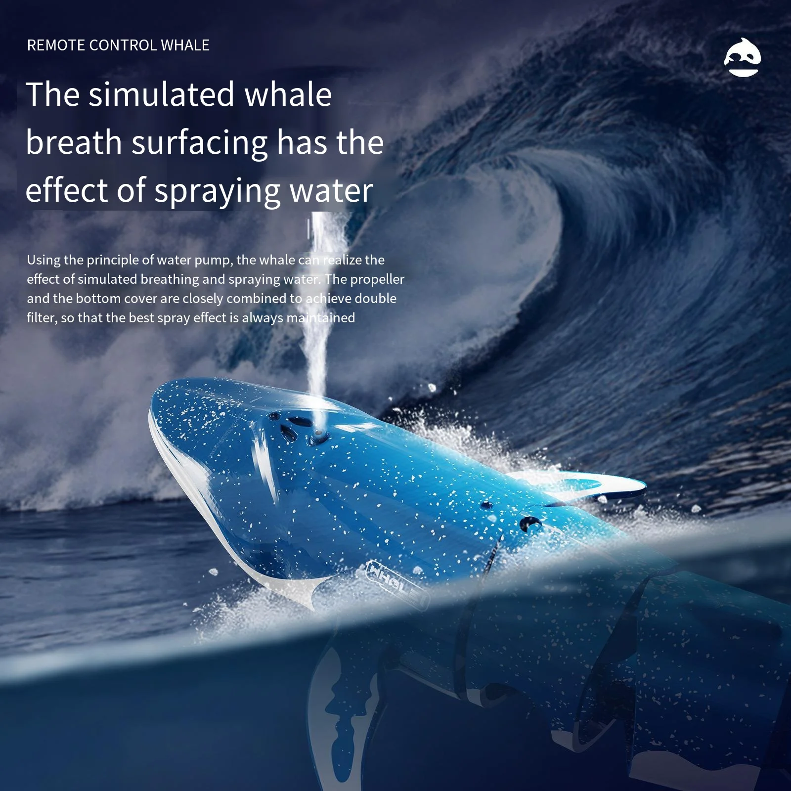 B4 Remote Control Whale Simulation Water Boat Electric Summer Water Shark Submersible Water Spray Boy Toy Gift 2