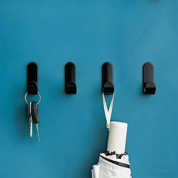 ตะขอแขวนรูปตัว J แบบกาวในตัว 6 ชิ้น แข็งแรง ทนน้ำ สำหรับแขวนผ้าเช็ดตัว กุญแจ ของใช้ในห้องน้ำ ห้องครัว 1