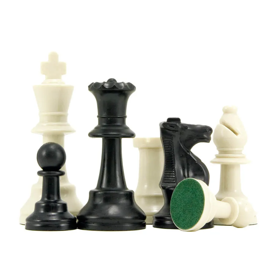 97mm King Height Plastic Chess Set 4 Queens 34 PS Resin Chess Pieces 51x51cm Board Club School Training