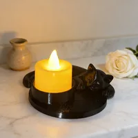 Cute Cat Candle Holder Decoration Ornament, Sleeping Cat Ornament, Artistic Desktop Decoration Candle Holder [excluding Candles] 2