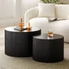 Round Coffee Table Sets, Nesting Coffee Tables for Living Room, Modern Wooden Side Tables Accent End Table for Home, Café Tables 1
