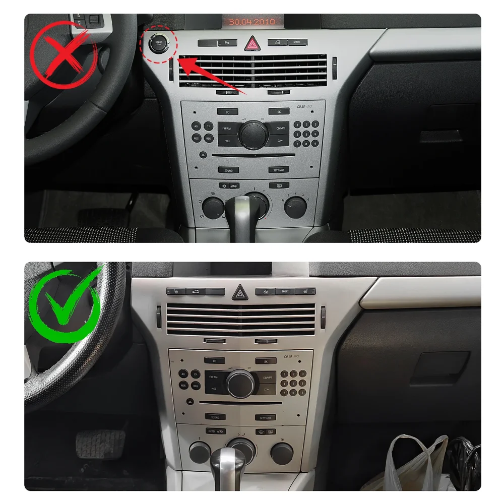 자동차 센터 콘솔 프레임 카본 파이버 스티커 (Vauxhall Opel Astra H MK5 2004 2005 2006 2007 2008 2009 2010 좌핸들/우핸들용)