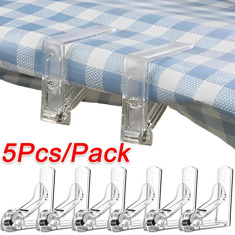 

5/1PCS Transparent Tablecloth Clamps With spring Table cloth Clips Table Cover Fixation Bracket for Wedding Party Home Supplies