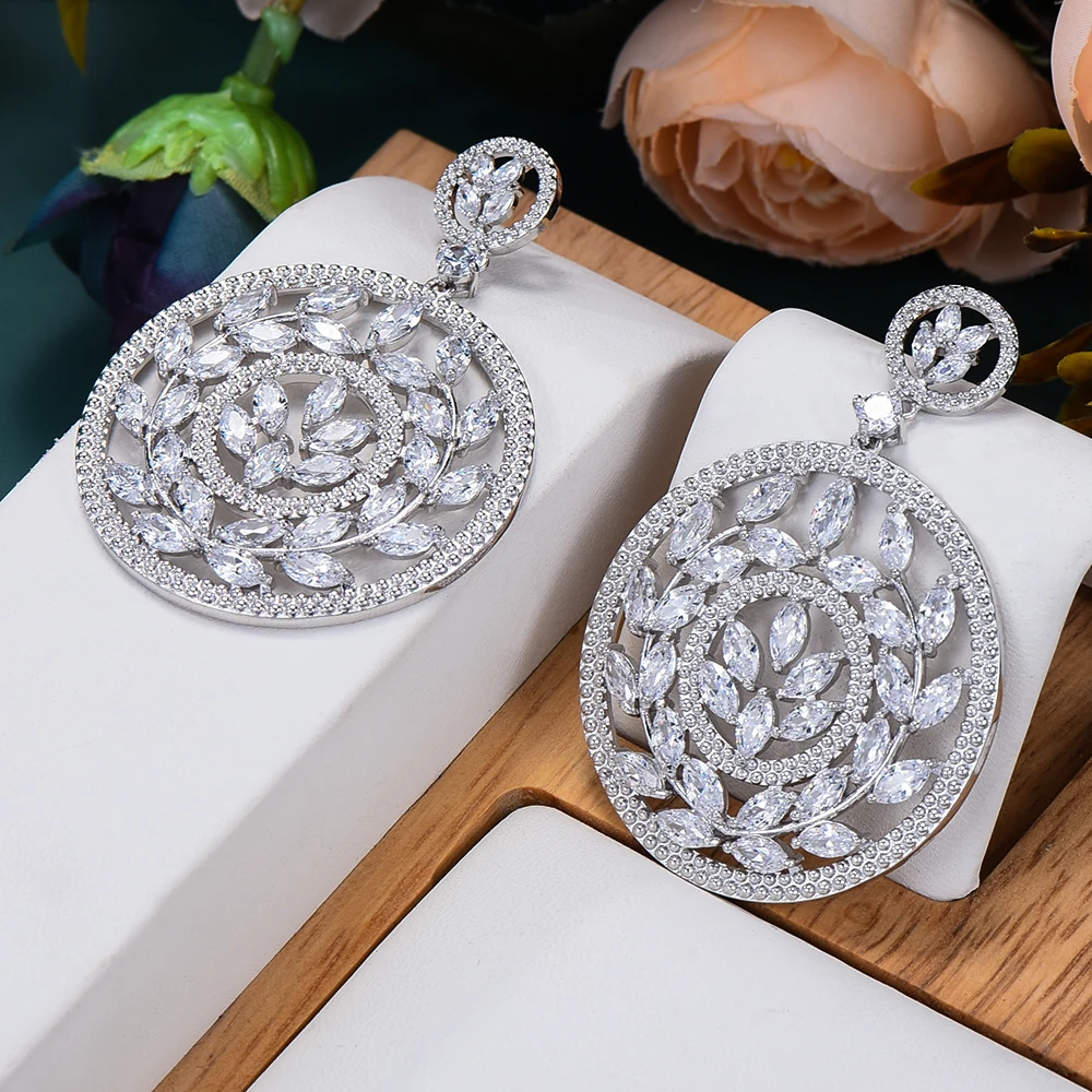 

Siscathy Gorgeous Fashion African Round Drop Earring For Women Wedding Party Indian Dubai Bridal Jewelry boucle d'oreille