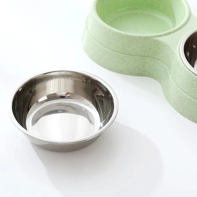 Double Pet Bowls Dog Food Water Feeder Stainless Steel Pet Drinking Dish Feeder Cat Puppy Feeding Supplies Small Dog Accessories 6