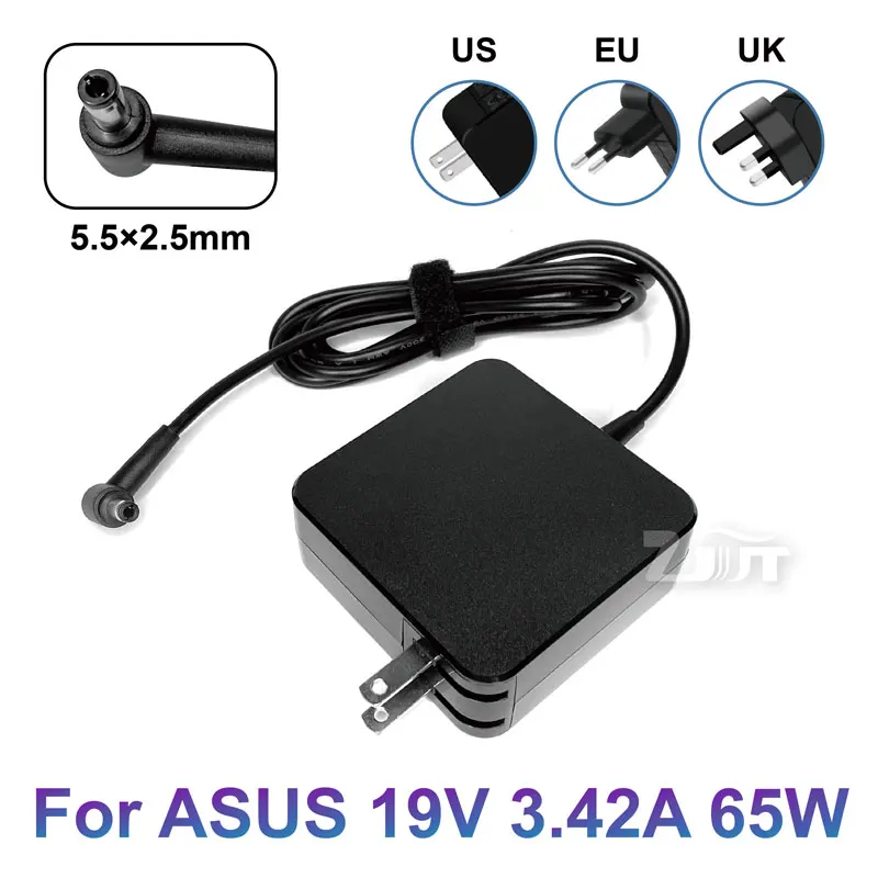 Power Adapter Laptop Charger 19V 3.42A 65W 5.5X2.5mm AC for ASUS F555L K555 F450L X301A X401A X450 X550C X550V W519L ADP-65DW
