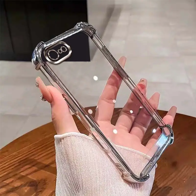 Electroplated Silicone Soft Shell Phone Case with All-Inclusive Lens Protection