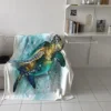 Turtle Blue Sea Bubble Throw Blanket Warm Microfiber Flannel Blanket Bedroom Decor Blankets For Beds 4