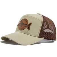 Summer Hot Sale Unisex Seven-Panel Style Trucker Hat Adjustable Baseball Cap Shark Pattern Patch Fishing Hat Mesh  Sports Dad Ha 2