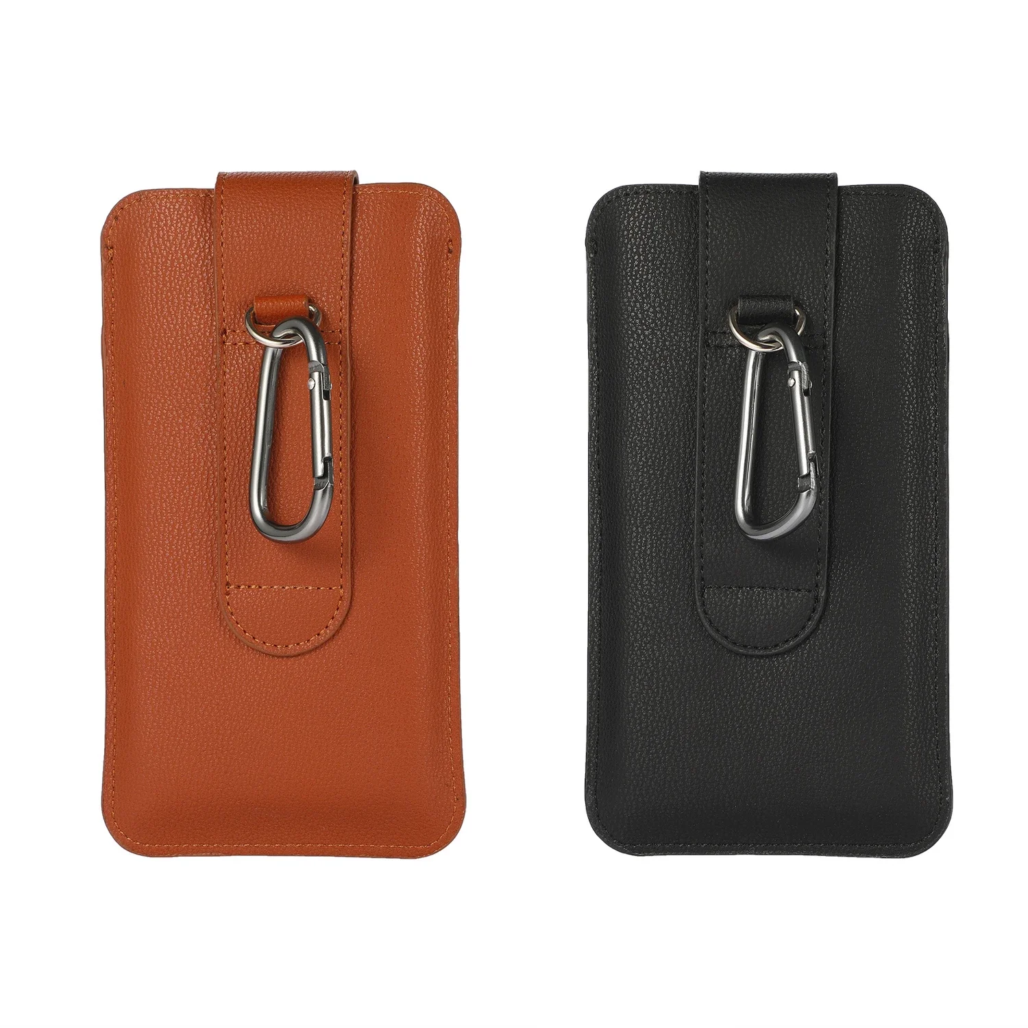 Premium PU Leather Phone Pouch with Belt Clip and Keychain