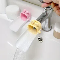 1pc Faucet extender cartoon bathroom kitchen silicone hand washing tool rabbit children splash proof 2