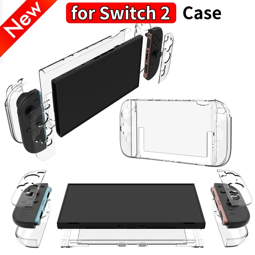 Clear Hard Case for Switch 2 Detachable PC Protective Case Cover Anti-Drop Clear Protector Protection Skin for NS 2 Accessories