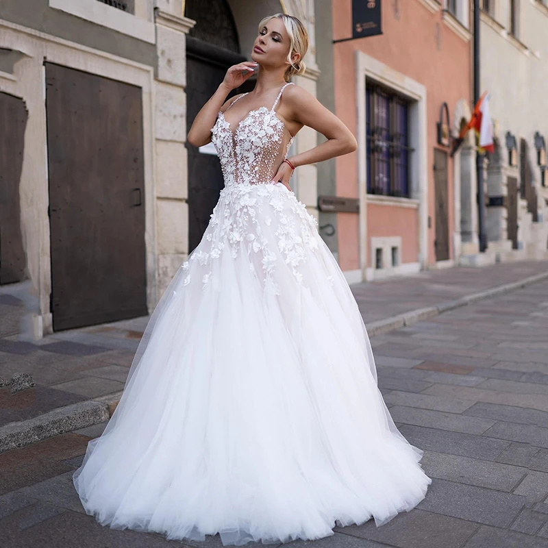 

Eightree Elegant 2023 A-Line Wedding Dresses Boho Beach Sweetheart Bridal Dress White Appliques Evening Wedding Gowns Plus Size