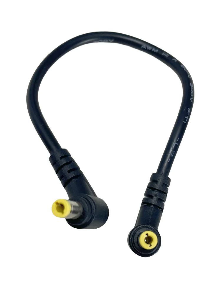 Right-Angle DC Power 5.5x2.5mm Male-to-Male Plug Cable for 12V Monitoring Equipment