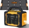 Solar Generator 300W Portable Power Station with 100W Foldable Solar Panel 294Wh Lithium Battery 120V/300W AC Outlet 1
