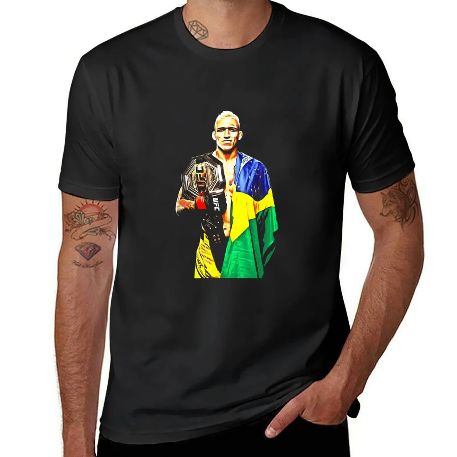 

Charles Oliveira T-Shirt customs plus size tops plain blanks Men's clothing