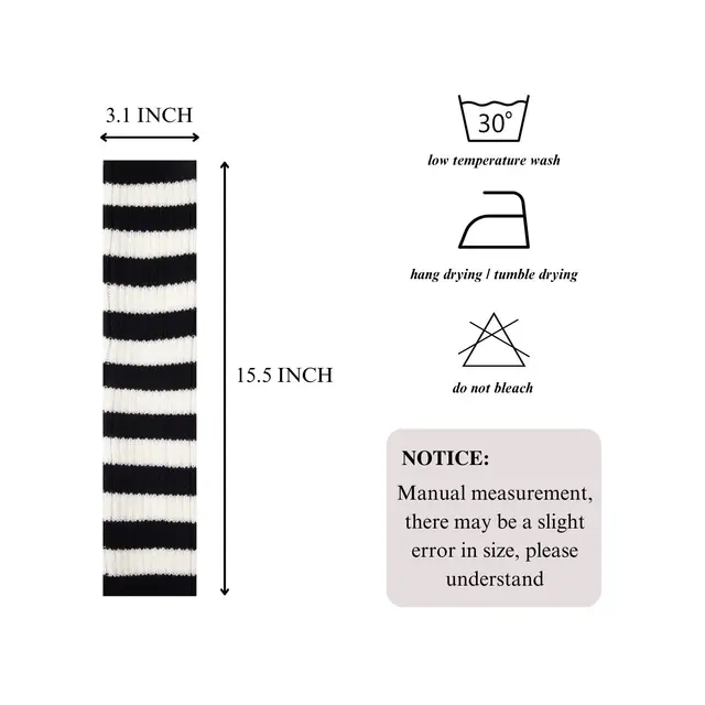 Intgoodluckycc 80s Striped Leg Warmers Socks for Women Kawaii Winter Chunky Knit Cotton Ankle Leg Warmer Socks for Ballet Dance 2