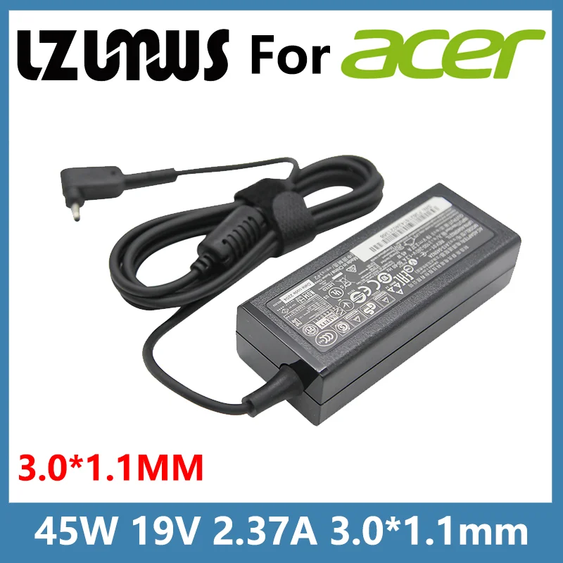 LZUMWS 19V 2.37A 45W 3.0*1.1mm AC Laptop Adapter Charger for Acer Aspire S7 S7-392/391 V3-371 A13-045N2A PA-1450-26 ES1-512-P84G