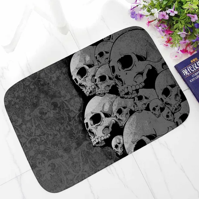 Skull Head Carpet Floor Mat Halloween Ghost Head Living Room Entrance Mat Foot Mat