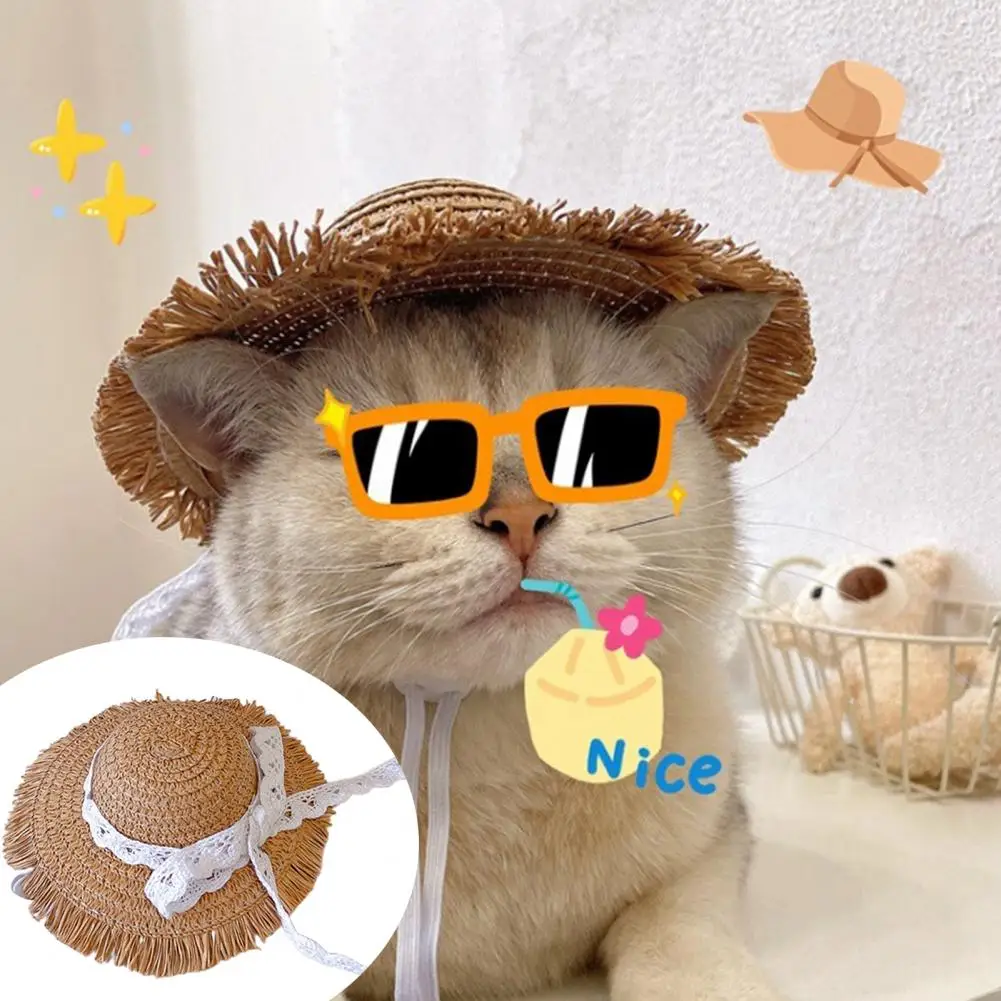 

Pet Hat Soft Comfortable Elastic Strap Adjustable Eye-catching Dress Up Adorable Dog Cat Bowknot Hat Pet Supplies