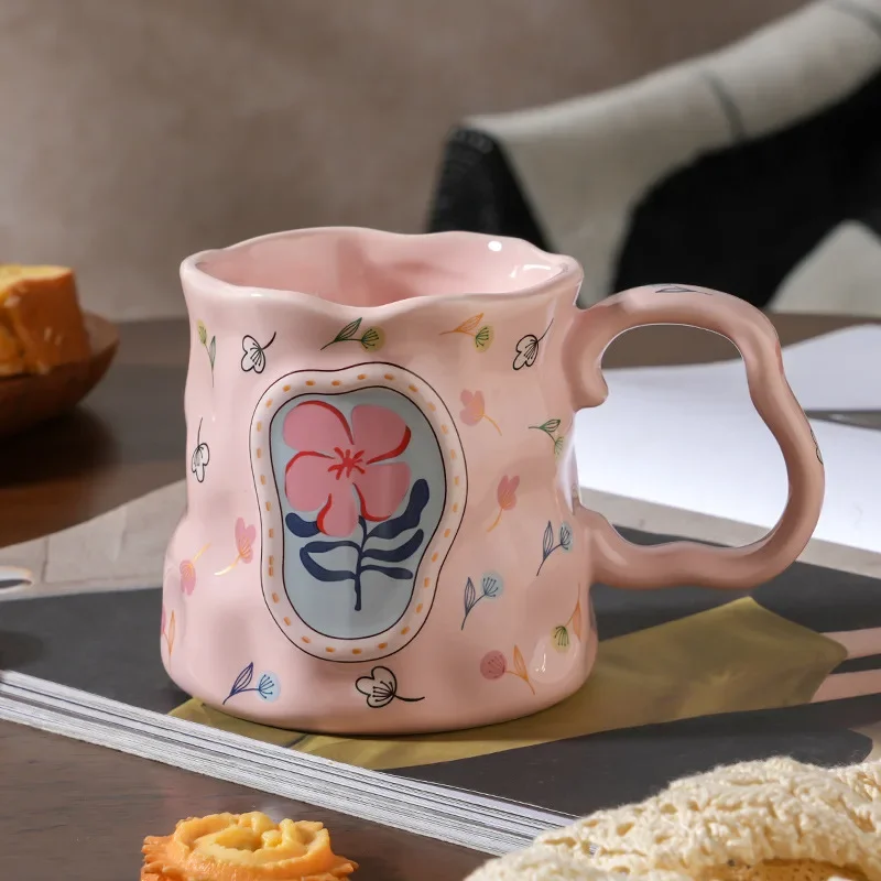 Ceramic Mug Flower Handmade Shaped Dreamy Premium Design High Value Coffee Cup For Breakfast Water Cup Unique Souvenir Gift