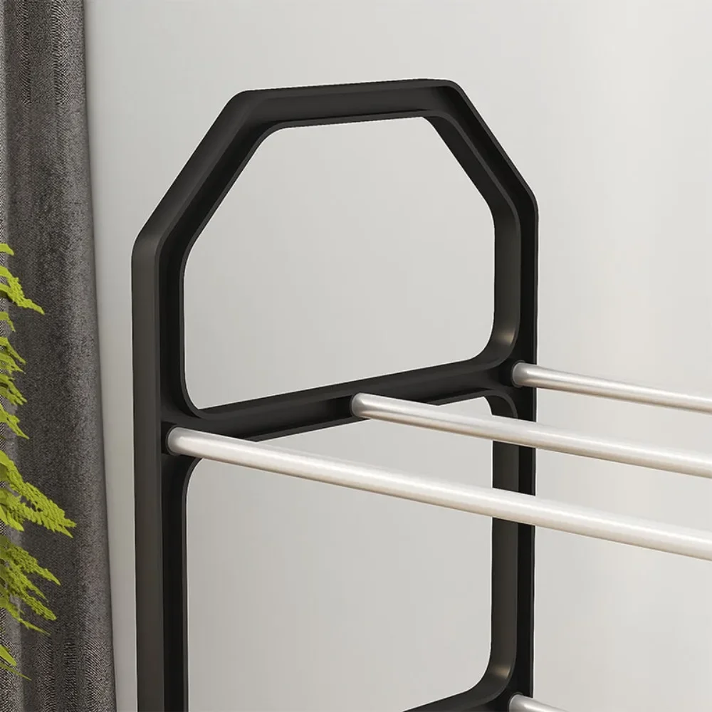 Simple Shoe Rack Metal Shoes Shelf Footwear Shoe Rack Living Room Space Saving Shoes Organizer Stand Holder Black Shelf shoe organizer shoe rack