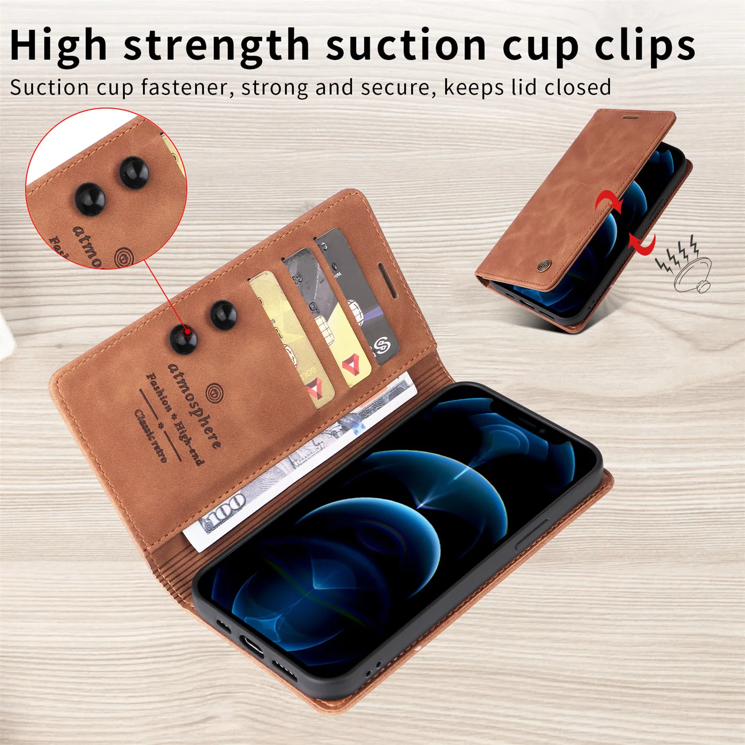 Luxury Leather Flip Case - Premium Wallet & Stand Phone Cover