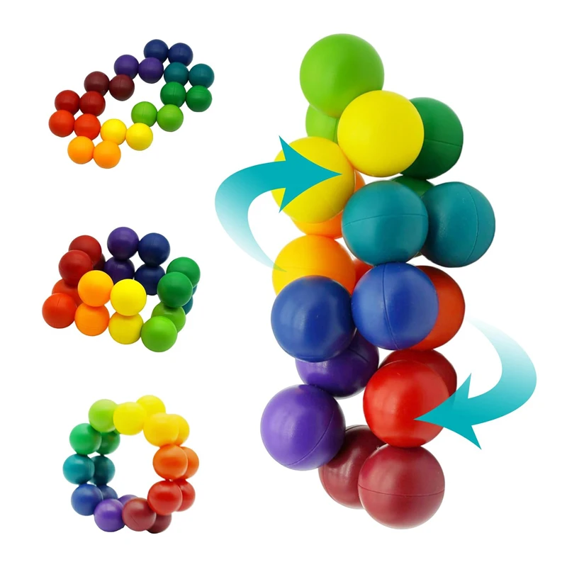 

Inseparable Rainbow Ball Sensory Fidget Toys For Anxiety Autism cubo Antiestres Juguetes Antiestrés Para Niños