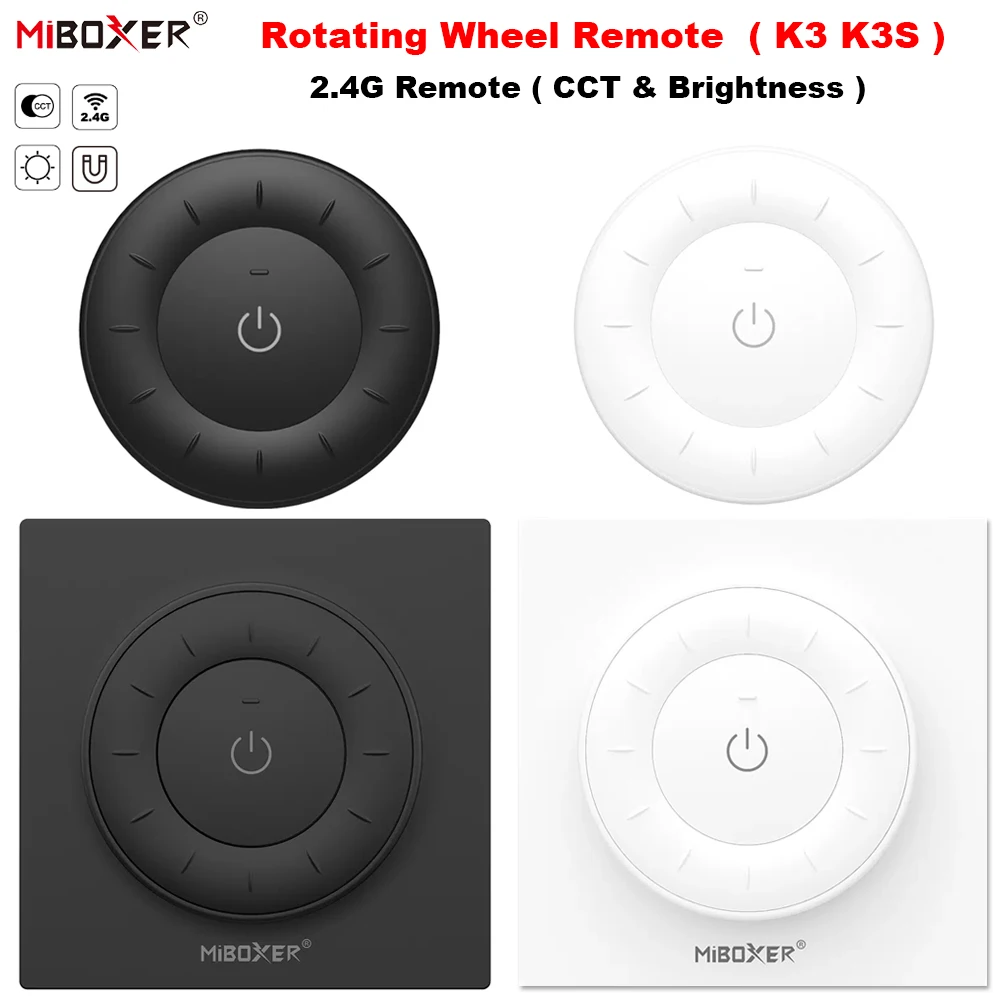 MiBoxer K3 2.4G Rotating Wheel Remote Color Temperature Panel Remote ...