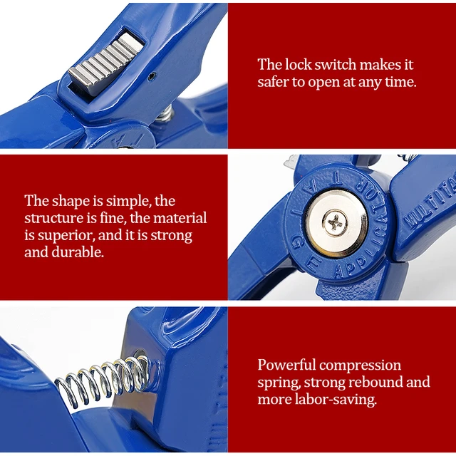 100 Etichette Per Orecchie Da Bestiame - Numerate 001-100, Blu Per Pecore, Capre, Maiali - Foto 2