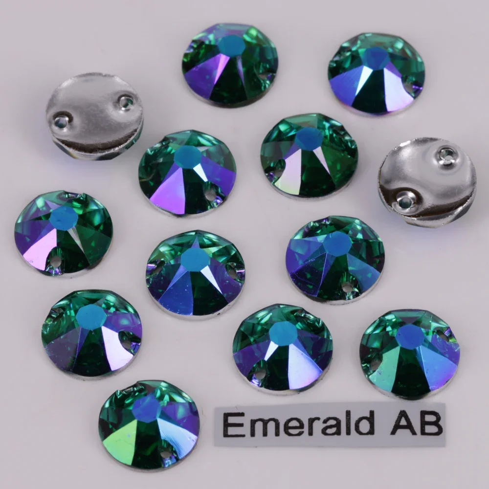 100개/세트, 고품질 8mm 10mm 12mm 컬러 AB 플랫백 XIRIUS 라운드 레진 바느질용 스톤