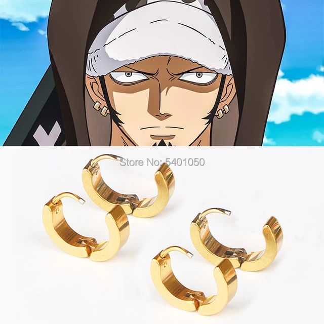 4pcs Anime Character Trafalgar Law Earrings: Cosplay Jewelry for Halloween