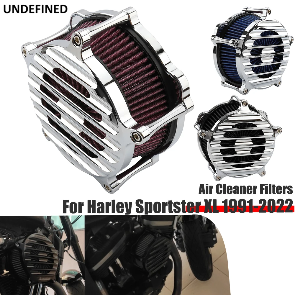 

Air Cleaners Intake Filter For Harley Sportster Iron 883 XL883 XL1200 1991-22 Motorcycle Air Cleaner Filters Plating Fence Cover