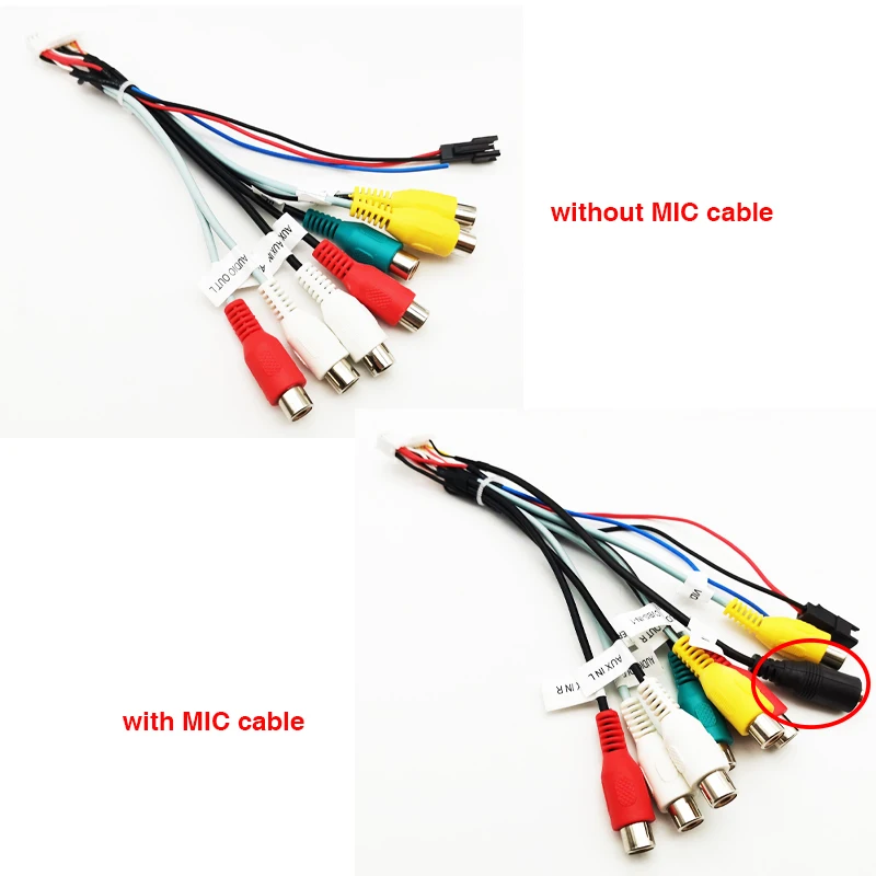 Cavo RCA A 20 Pin Per Autoradio | Prolunga Ingresso/Uscita Stereo Con Microfono Esterno | 18,5 Cm - 3