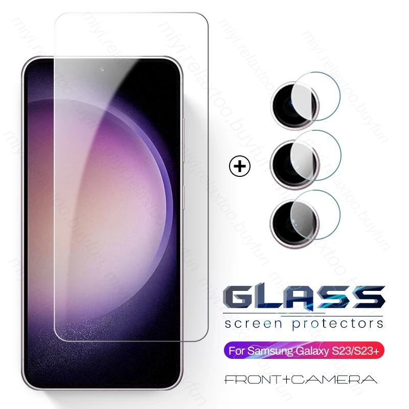 2 To1 9H Proteggi Schermo In Vetro Temperato Per Samsung Galaxy S 23 23 Plus 23 + S23 Plus 5G S23Plus S23 + Pellicola Protettiva Per Obiettivo Della F