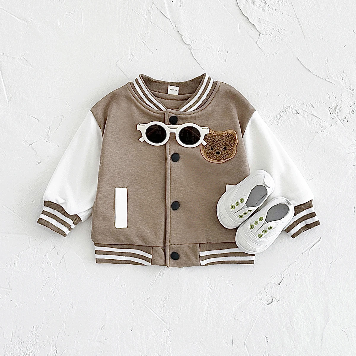 0-4Y Baby Baseball Uniform Jacket Outerwear Kids Coat Bear Cute Fleece Winter Warm Thick Baby Boys Girls Clothes Toddler Infant