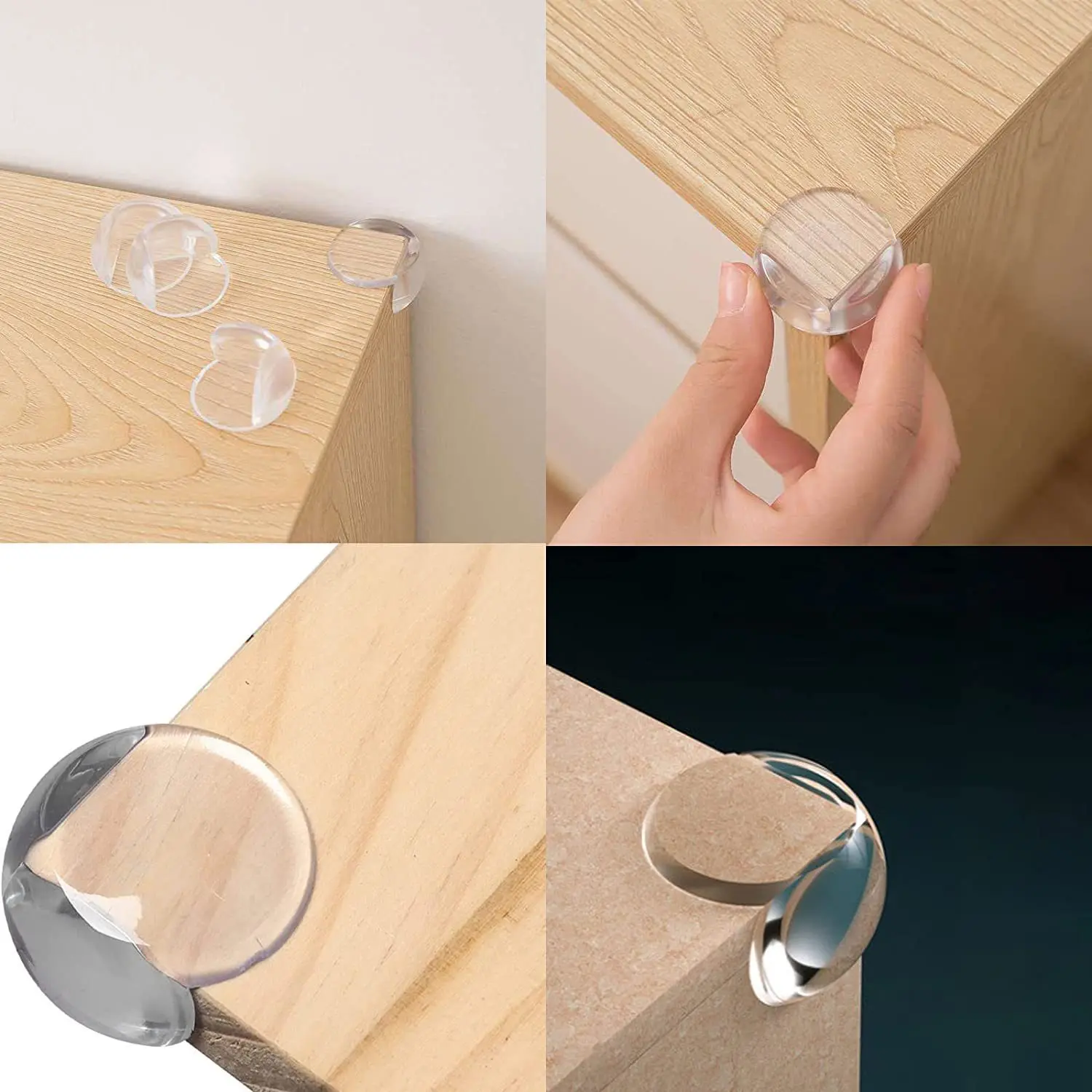 Water Drop Shaped Transparent Table Corner Protector Against Collision For  Children, Thickened Furniture Silicone Corner Bumper